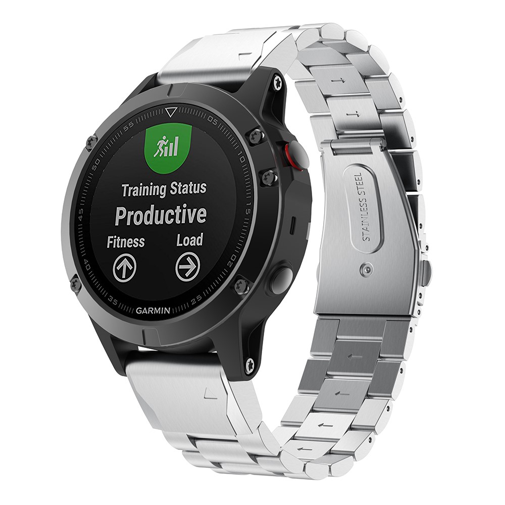 Stainless Steel Link Chain Watch Band Strap for Garmin Fenix 5 - Silver-3