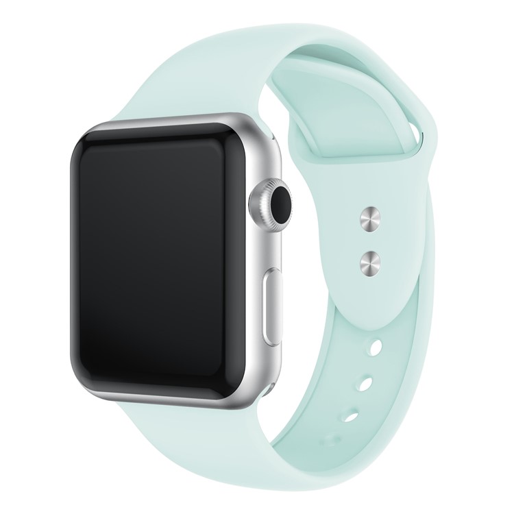 Double Buckle Soft Silicone Sport Watch Bracelet for Apple Watch Series 4 40mm / Series 3 2 1 38mm - Baby Blue-2