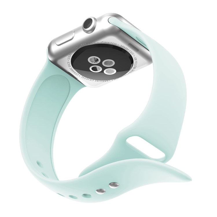 Double Buckle Soft Silicone Sport Watch Bracelet for Apple Watch Series 4 40mm / Series 3 2 1 38mm - Baby Blue-3