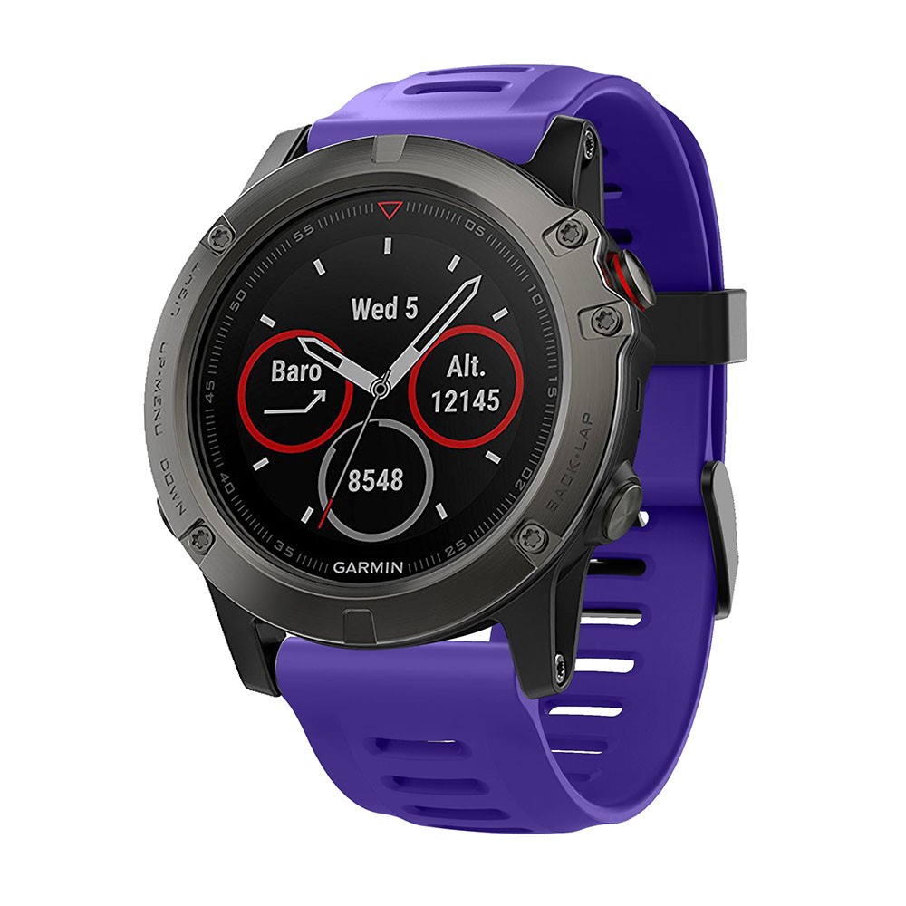 Pulsera de Banda de Reloj de Silicona Para Garmin Fenix ​​5x/fenix ​​3 Metal Buckle Smart Watch Strap - Violeta