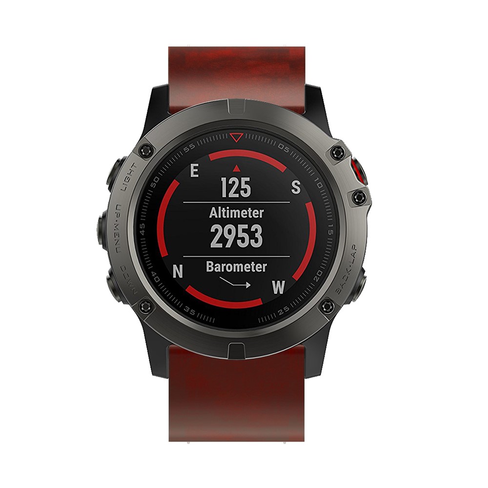 Substituição De Pulseira De Pulseira De Couro PU Pulseira De Relógio Para Garmin Fenix 5X-3