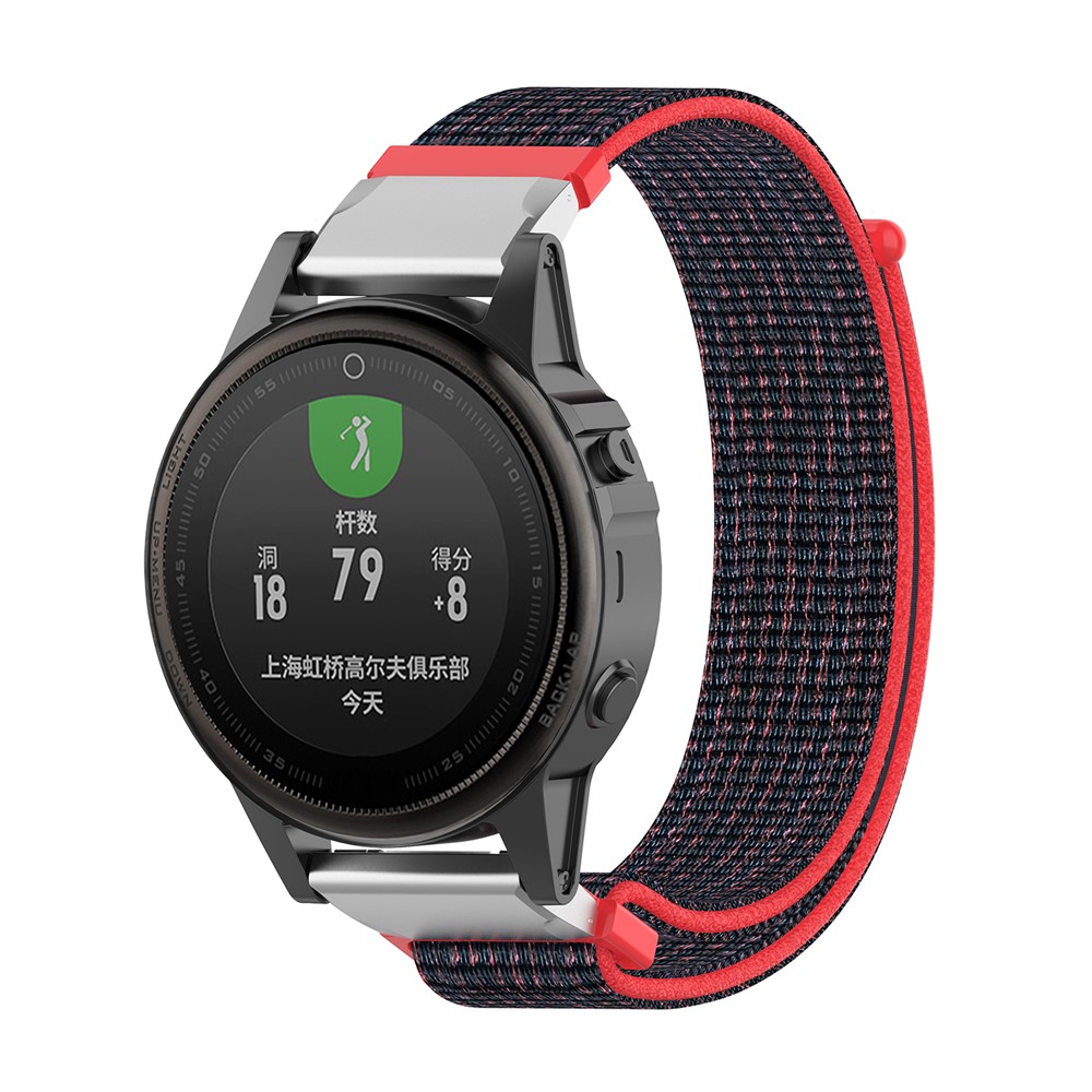 Nylonarmband Mit Klettverschluss Für Garmin Fenix 5S / 5S Plus - Rot Schwarz-2