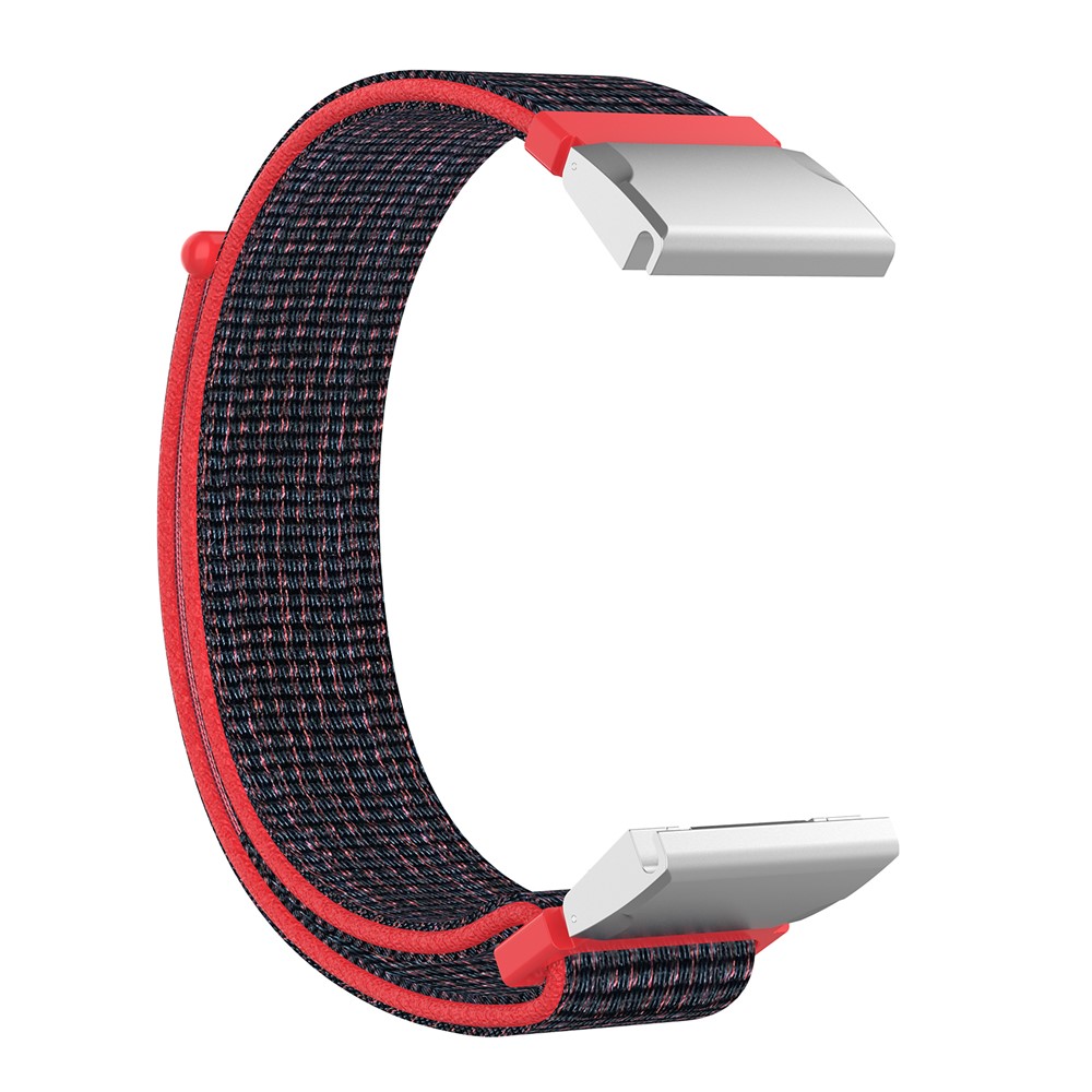 Nylonarmband Mit Klettverschluss Für Garmin Fenix 5S / 5S Plus - Rot Schwarz-3