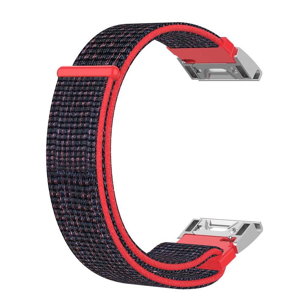 Nylonarmband Mit Klettverschluss Für Garmin Fenix 5S / 5S Plus - Rot Schwarz-4