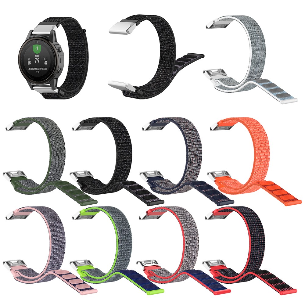 Nylonarmband Mit Klettverschluss Für Garmin Fenix 5S / 5S Plus - Rot Schwarz-7