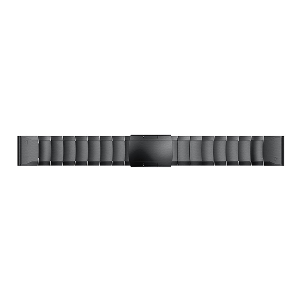 Stainless Steel Bracelet Link Chain Watch Band with Quick Fit Push Buckle for Garmin Fenix 5 195mm - Black-3