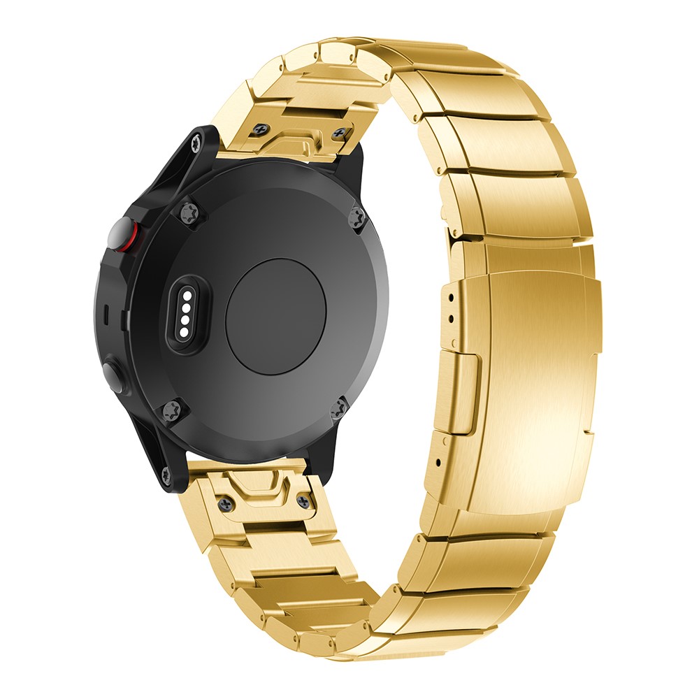 Edelstahlarmbandgliederkette Mit Schnellverschluss Für Garmin Fenix 5 195mm - Gold-2