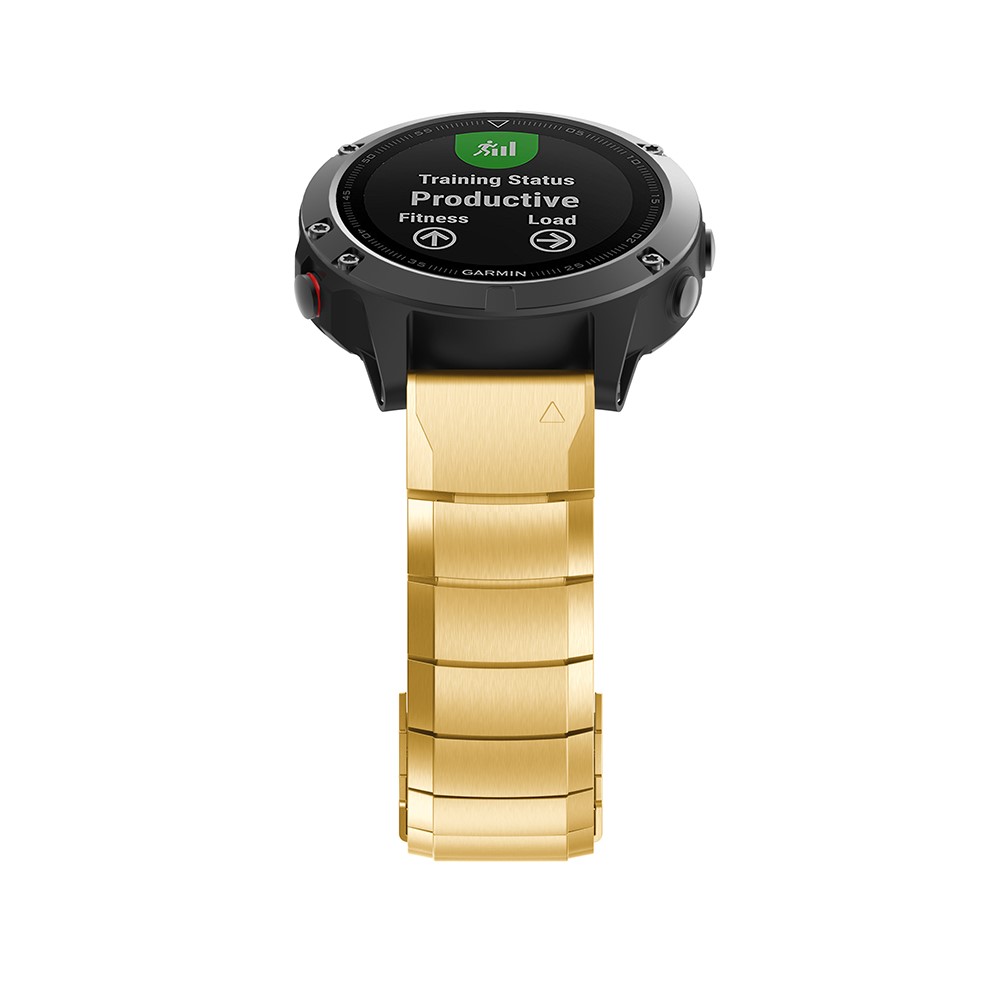Edelstahlarmbandgliederkette Mit Schnellverschluss Für Garmin Fenix 5 195mm - Gold-4