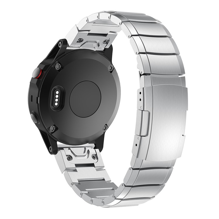 Edelstahlgliederkettenarmband Mit Schnellverschluss Für Garmin Fenix 5 195mm - Silber--2