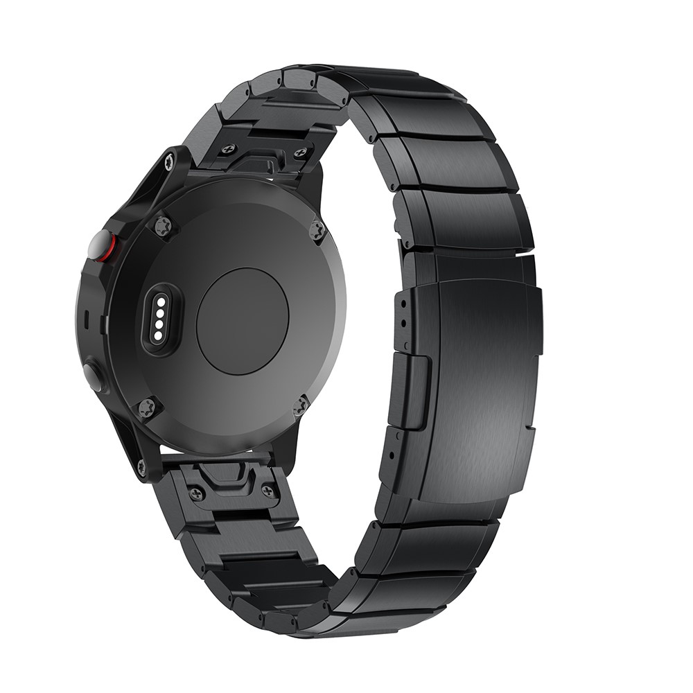 Edelstahlarmband Mit Schmetterlingsschnalle Für Garmin Fenix 5X - Schwarz-2
