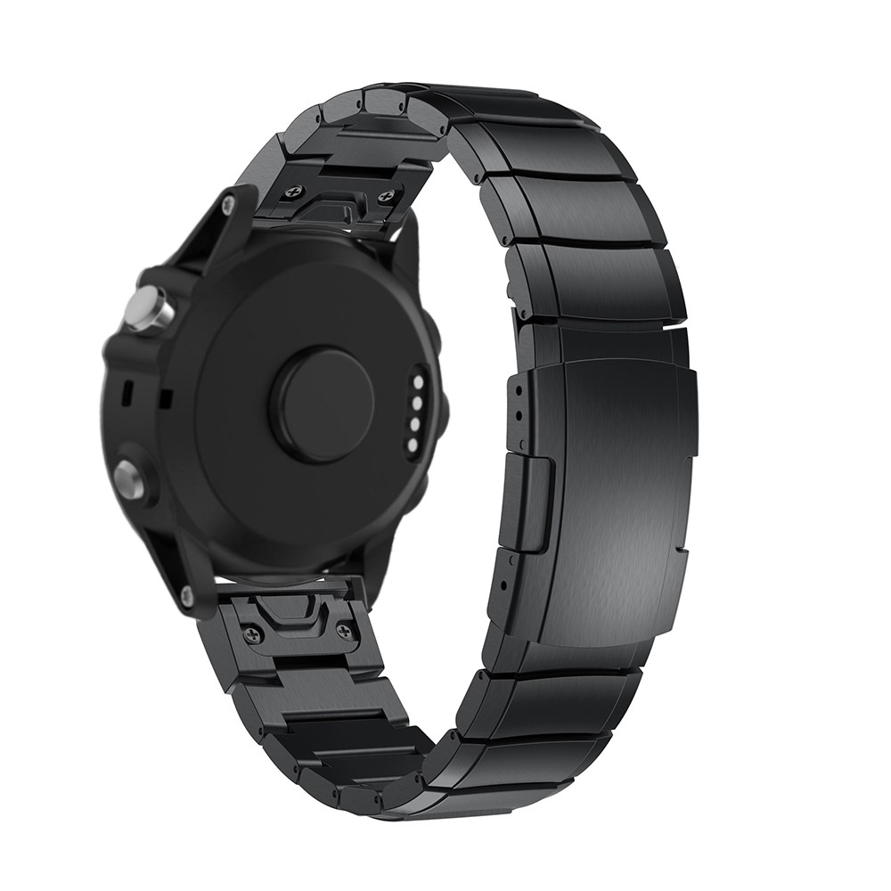 Cinturino da Polso in Acciaio Inossidabile Con Fibbia Per Farfalla Per Garmin Fenix ​​5x - Nero-5