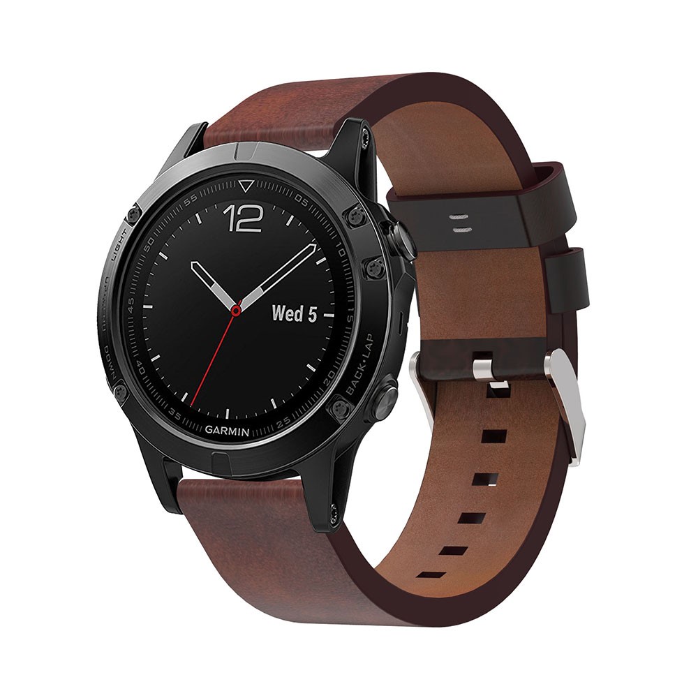 210mm PU-Lederarmband Mit Ersatzarmband Für Garmin Fenix 5 - Braun-3