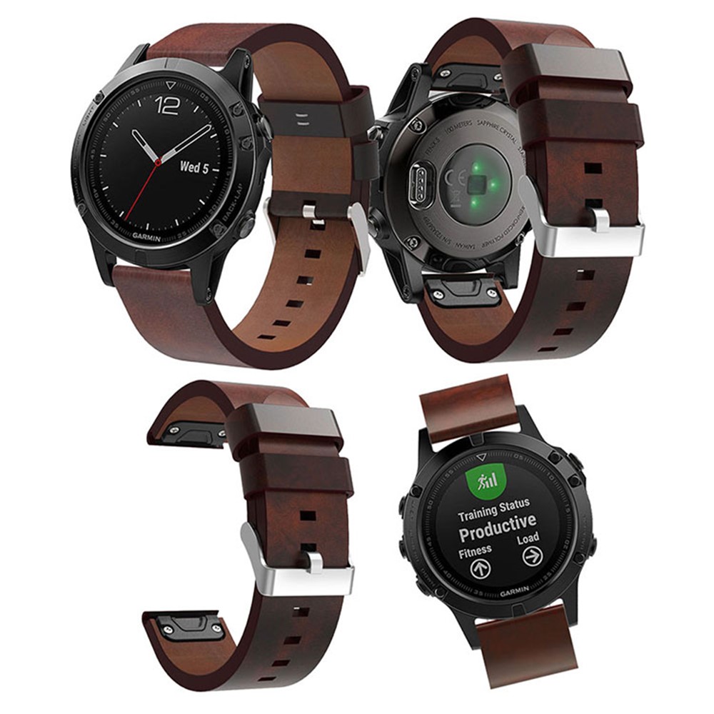 210mm PU-Lederarmband Mit Ersatzarmband Für Garmin Fenix 5 - Braun-6