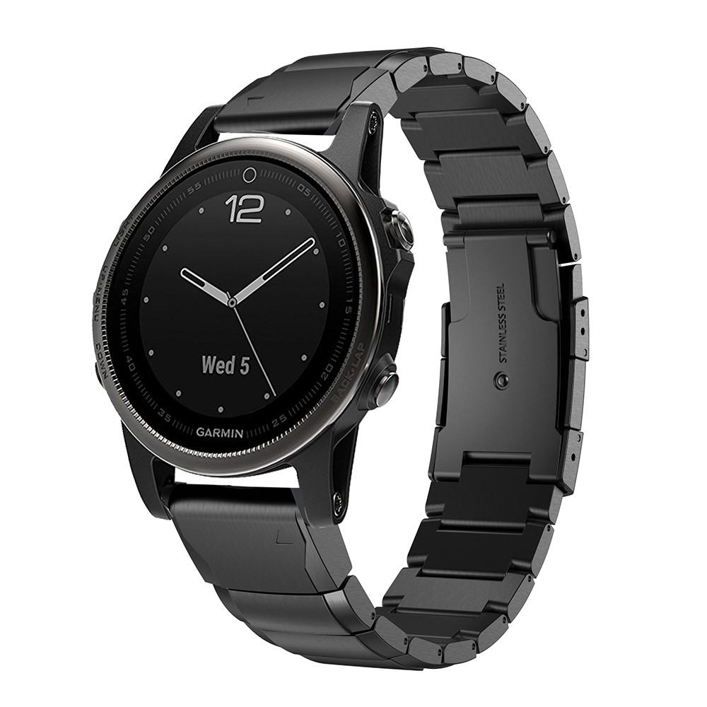 Для Garmin Fenix 5s Quick Release Steam Steam Stect Necket Stear Necks Int of Watch Watch со Складной Застежкой - Черный