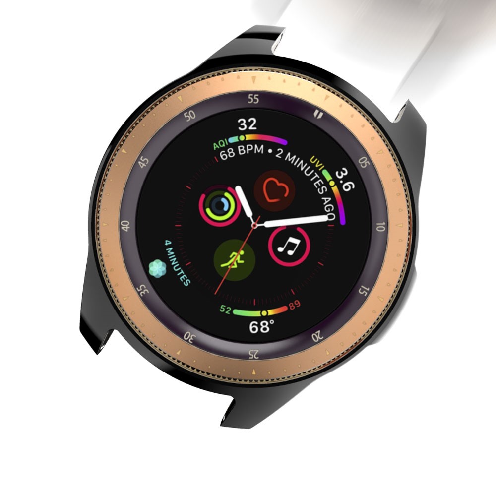 For Samsung Galaxy Watch 46mm All-wrapped Plated TPU Watch Protector Case - Black-6