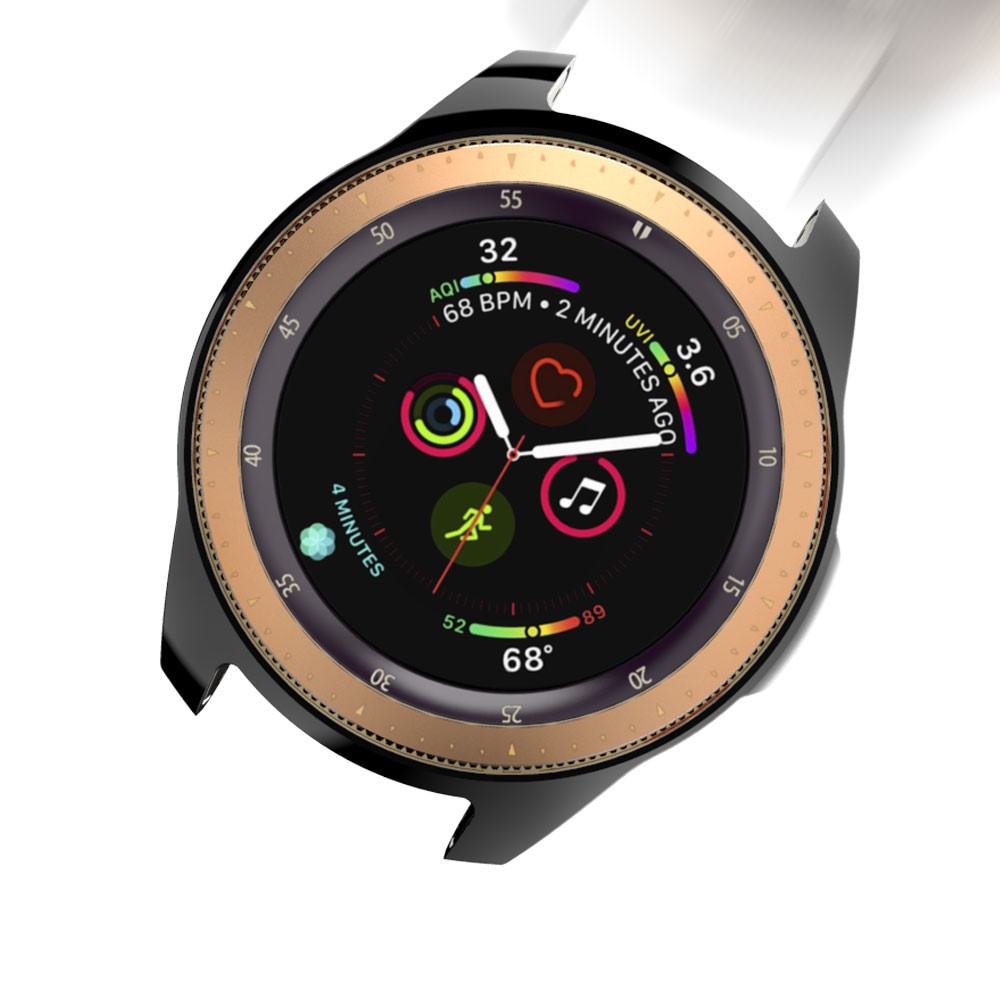 Para Samsung Galaxy Watch 46mm Funda Protectora De Reloj De TPU Plateada Por Todo Envuelto - Negro