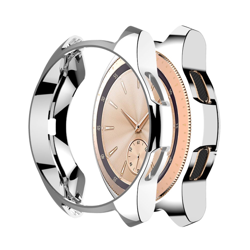For Samsung Galaxy Watch 46mm All-wrapped Plated TPU Watch Protector Case - Silver-1