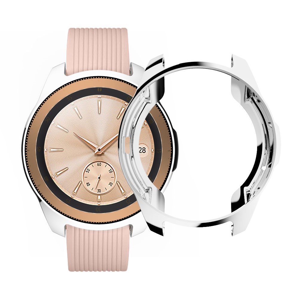 For Samsung Galaxy Watch 46mm All-wrapped Plated TPU Watch Protector Case - Silver-2