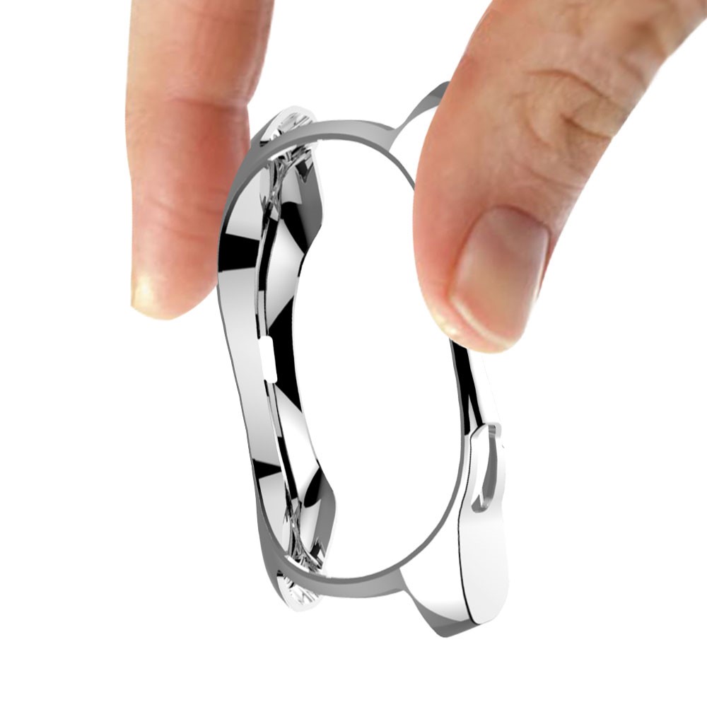 For Samsung Galaxy Watch 46mm All-wrapped Plated TPU Watch Protector Case - Silver-5