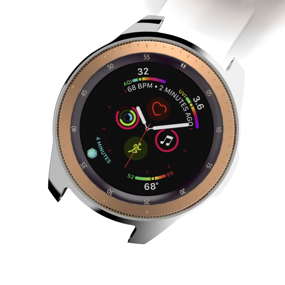 For Samsung Galaxy Watch 46mm All-wrapped Plated TPU Watch Protector Case - Silver-6