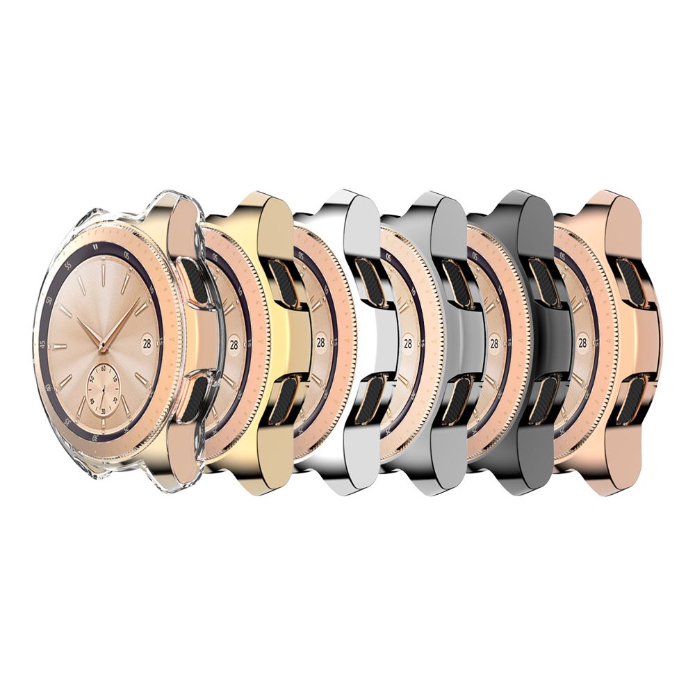 For Samsung Galaxy Watch 46mm All-wrapped Plated TPU Watch Protector Case - Silver-7