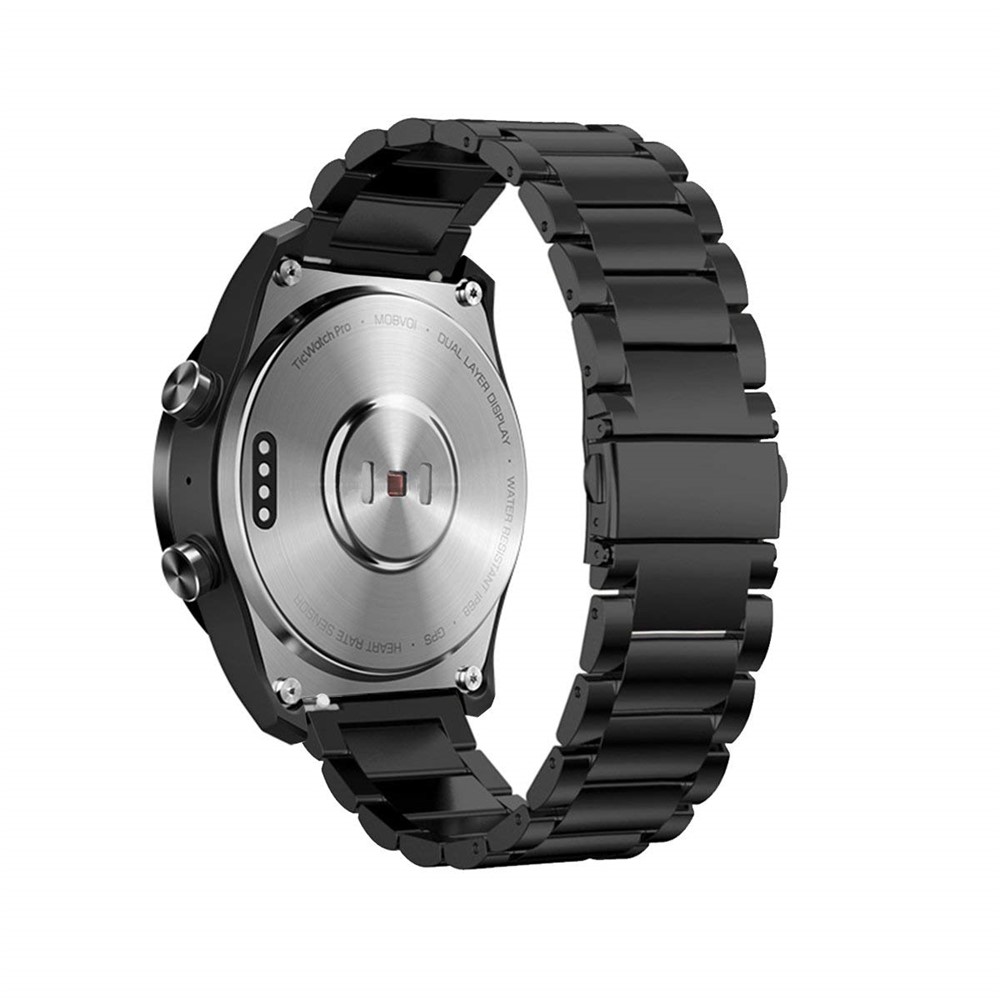 Pour Montre Intelligente Montre-bracelet 22mm En Acier Inoxydable - Noir-4