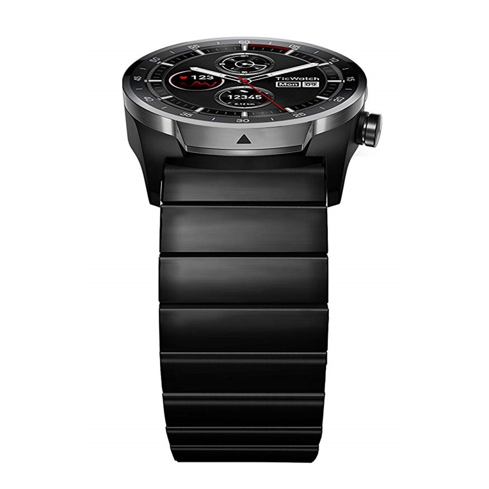 Reemplazo de la Banda de Reloj de Acero Inoxidable de 22 mm Butterfly Link Para Reloj Ticwatch Pro Watch - Negro-4