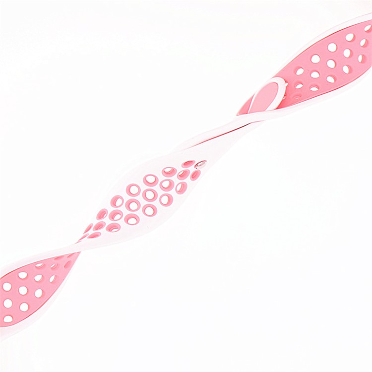 20mm Two-tone Hollow Silicone Watch Strap for Samsung Galaxy Watch 42mm / Gear Sport S2 - White / Pink-4
