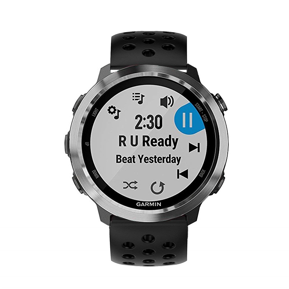 20mm Two-tone Silicone Hollow Watch Band for Garmin Forerunner 645 Music / Vivoactive 3 / Vivomove HR - All Black-3