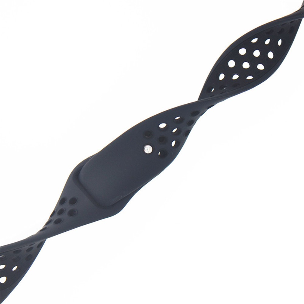 20mm Two-tone Silicone Hollow Watch Band for Garmin Forerunner 645 Music / Vivoactive 3 / Vivomove HR - All Black-6