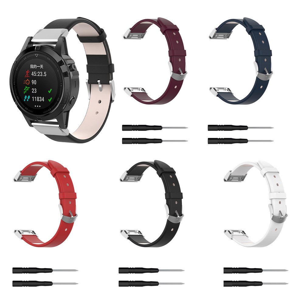 Ремешок Для Часов Из Искусственной Кожи С Разъемом И Инструментом Для Garmin Fenix5 / Предшественник 935 / Quatix5 / Quatix5 Сапфир / Подход S60 - Черный-8