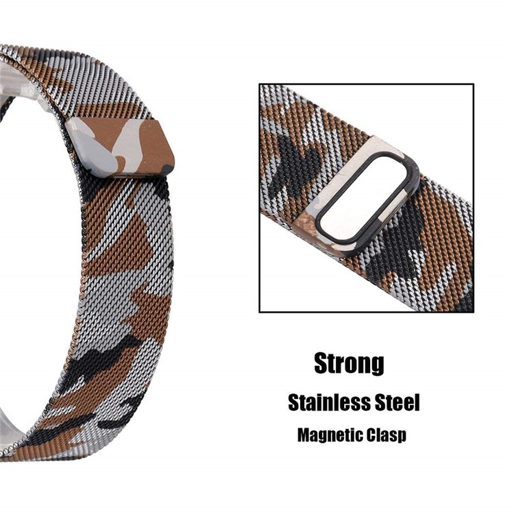 Bande De Poignet En Acier Inoxydable Camouflage Pour Samsung Galaxy Watch 46mm / Samsung Vitesse S3 Classic / S3 Frontier - Camouflage Marron-2