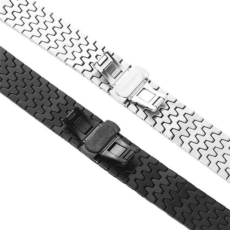 Stainless Steel Bracelet Dragon Vein Woven Watch Band with Buckle for Garmin Fenix 5X 26mm - Black-6