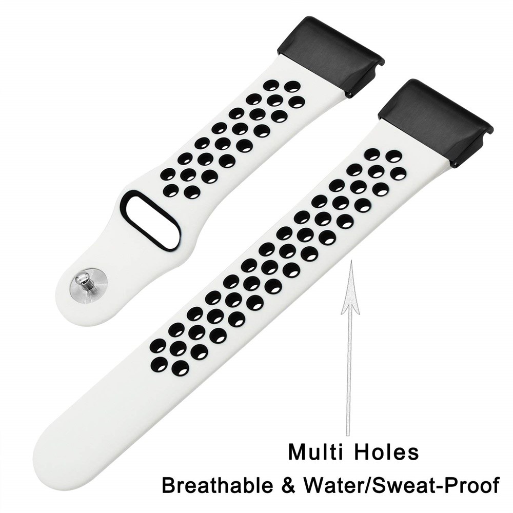 26mm Two-tone Silicone Watch Band for Garmin Fenix 5X - White / Black-5