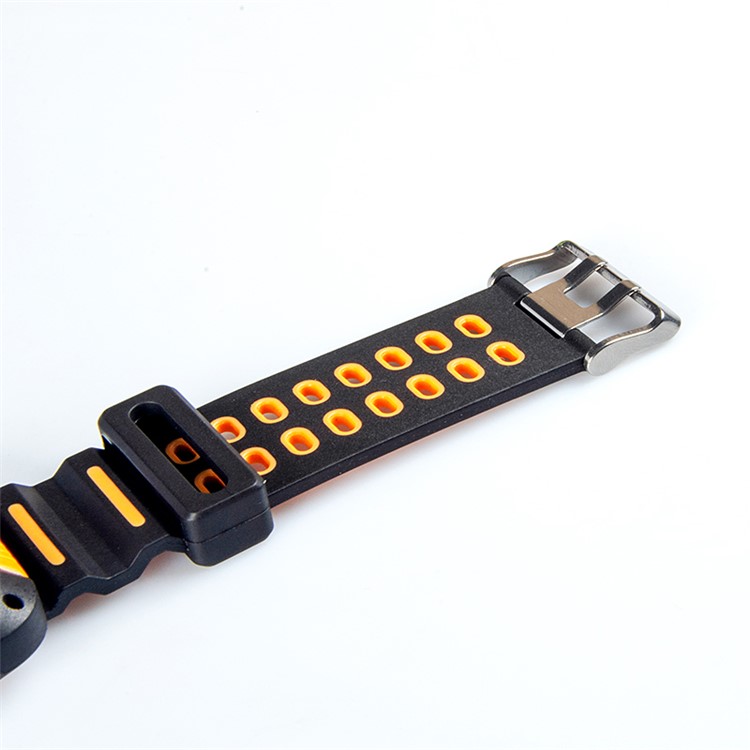 Two-color Soft Silicone Watch Wrist Band Strap for Apple Watch Series 4 44mm - Black/Orange-10