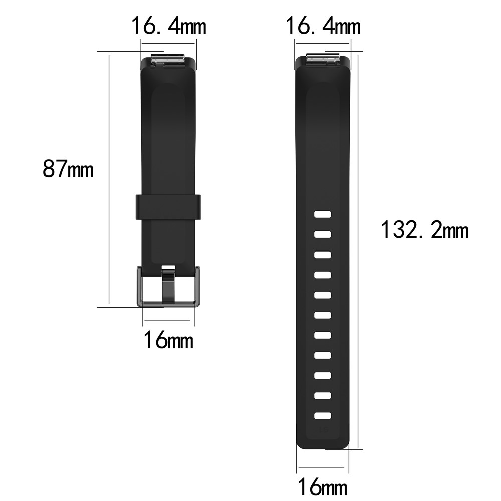 Flexible Silicone Watch Strap Replacement for Fitbit Inspire / Inspire HR - Size: L / Black-4