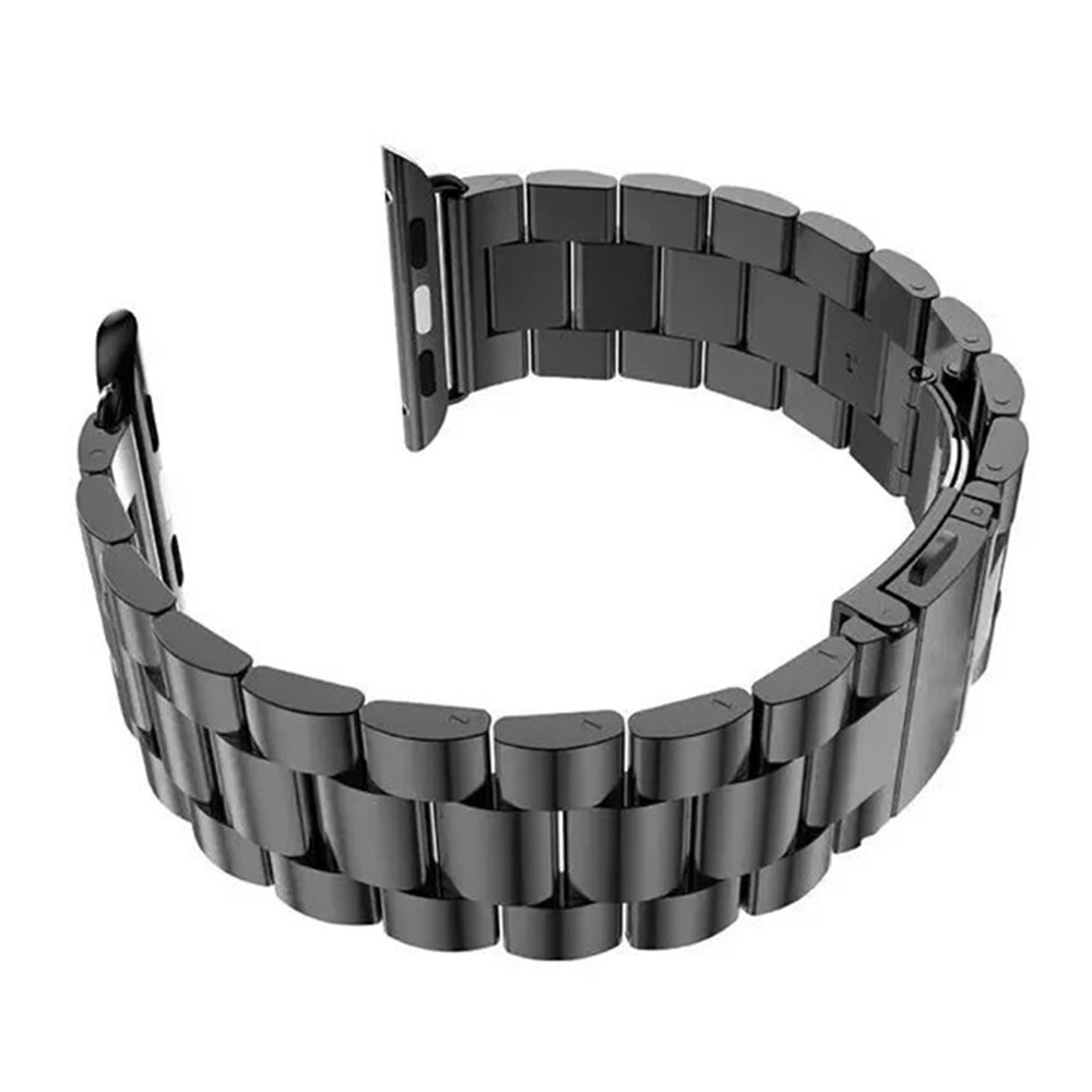 Luxury Three Beads Stainless Steel Watch Strap for Apple Watch Series 4 40mm, Series 3 / 2 / 1 38mm - All Black-5