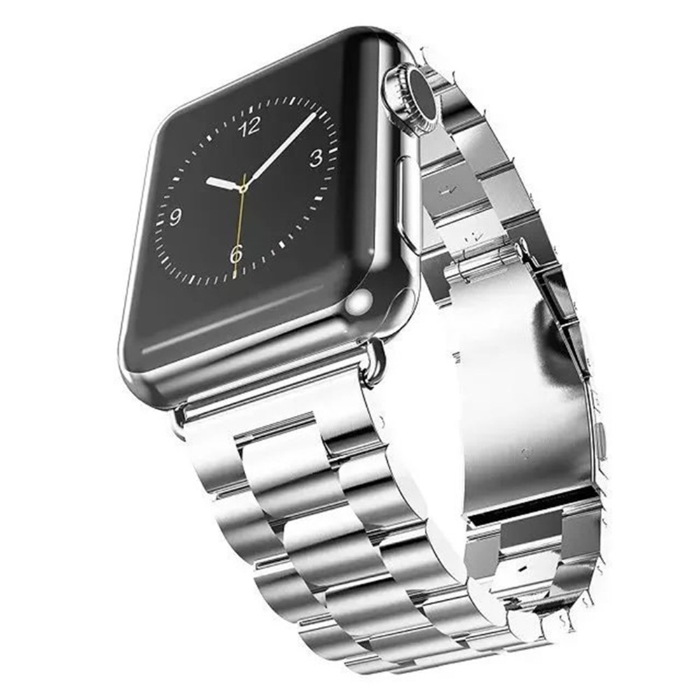 Cinturino Per Orologio In Acciaio Inossidabile Con Tre Perline Di Lusso Per Apple Watch Serie 4 40mm, Serie 3 / 2 / 1 38 Mm - Argento-4