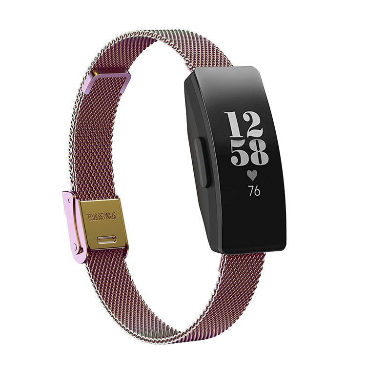 Substituição Magnética Da Parte Da Faixa Do Relógio Da Curvatura De Aço Inoxidável Milanese Da Malha Milanese Para O Fitbit Inspira HR / Inspirar - Cor-7