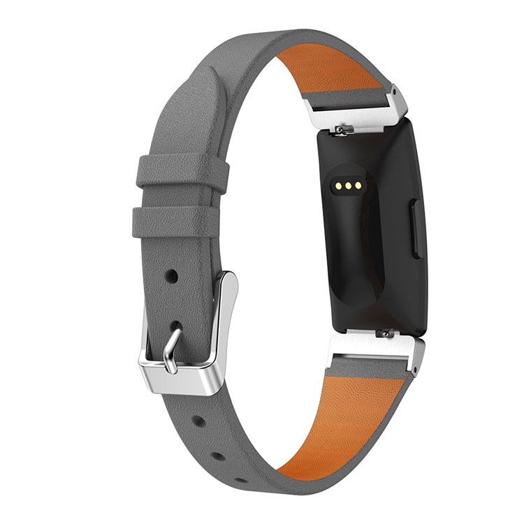Pulseira De Relógio De Couro Genuíno De Passeio Único Para Fitbit Inspirar / Inspirar O RH - Cinzento-1