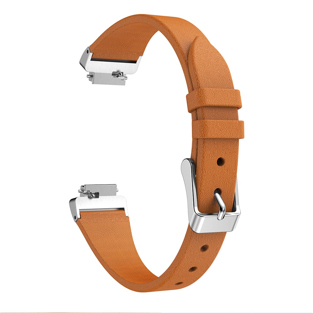 Bracelet De Montre En Cuir Véritable Tour Unique Pour Fitbit Inspire / Inspirer Les RH - Marron-3