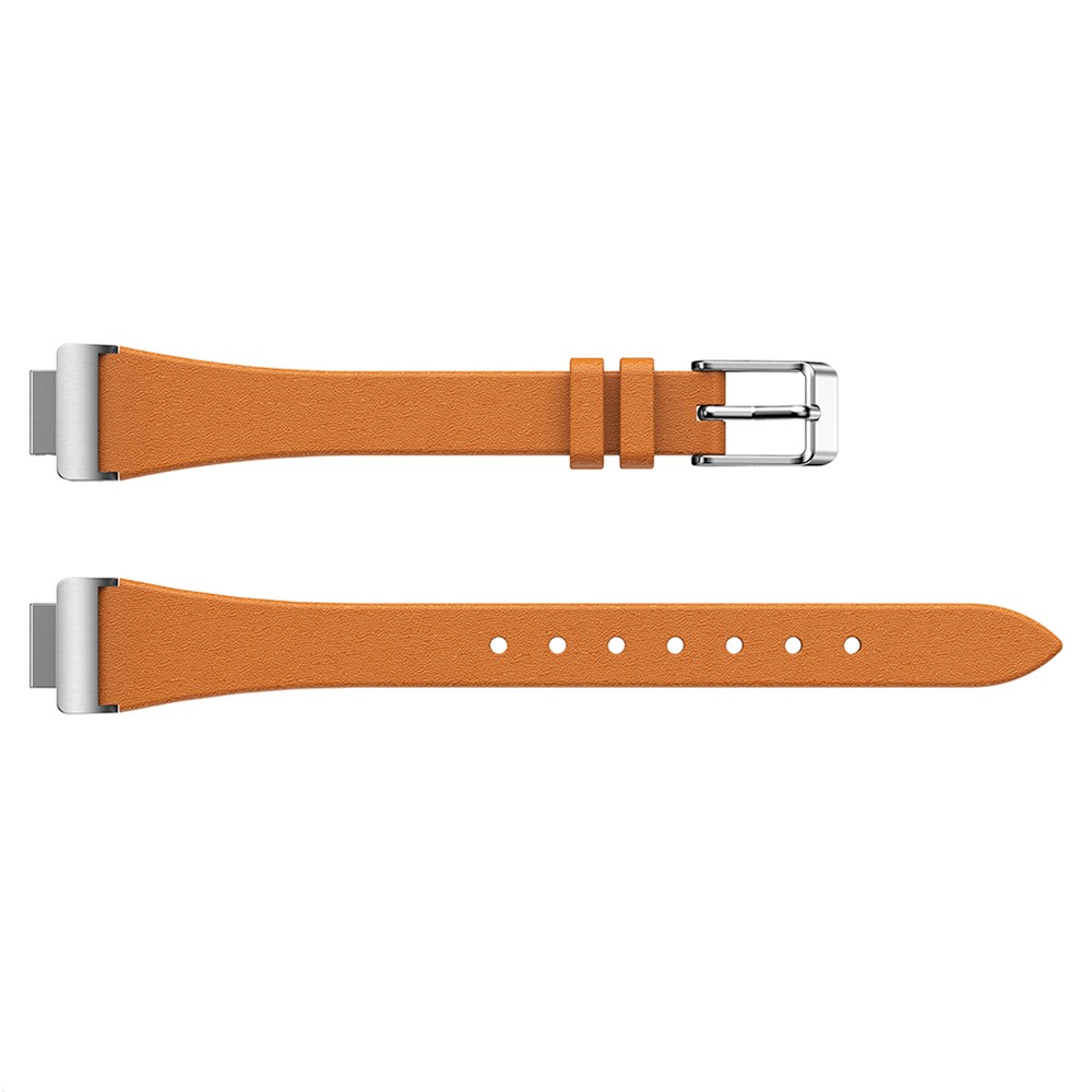 Bracelet De Montre En Cuir Véritable Tour Unique Pour Fitbit Inspire / Inspirer Les RH - Marron-4
