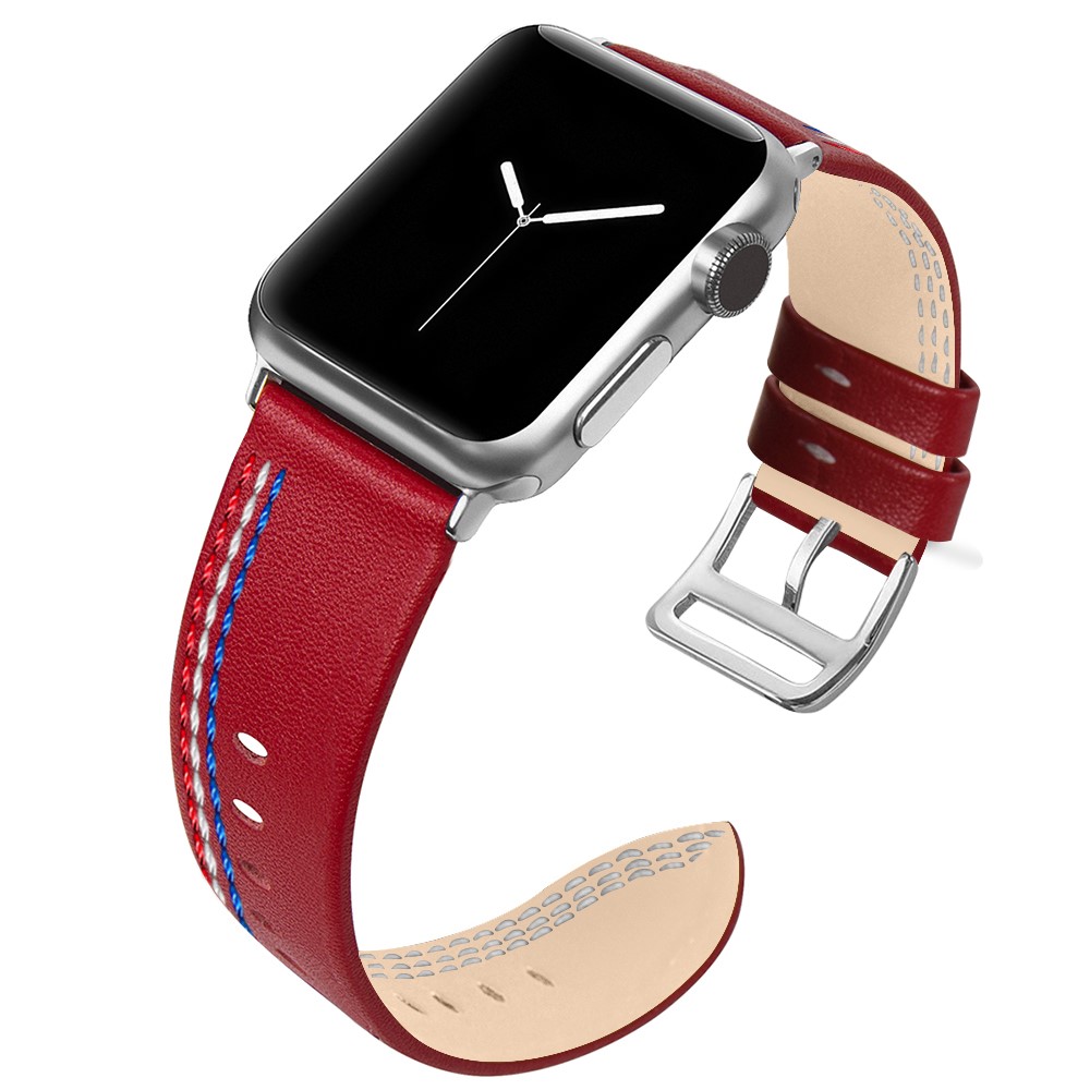 Cinturino In Vera Pelle Tour Singolo Per Apple Watch Apple Watch Serie 4 44mm, Serie 3/2/1 42mm - Rosso-2