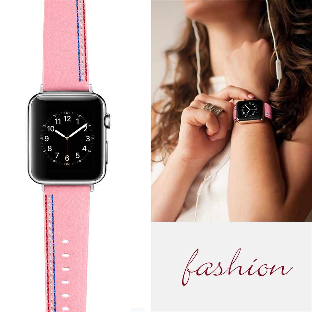 Cinturino In Vera Pelle Tour Singolo Per Apple Watch Apple Watch Serie 4 40mm, Serie 3/2/1 38mm - Rosa-2