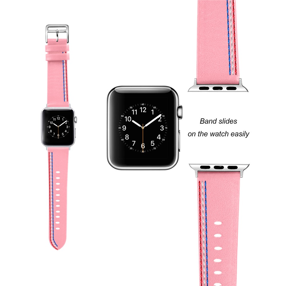 Cinturino In Vera Pelle Tour Singolo Per Apple Watch Apple Watch Serie 4 40mm, Serie 3/2/1 38mm - Rosa-4
