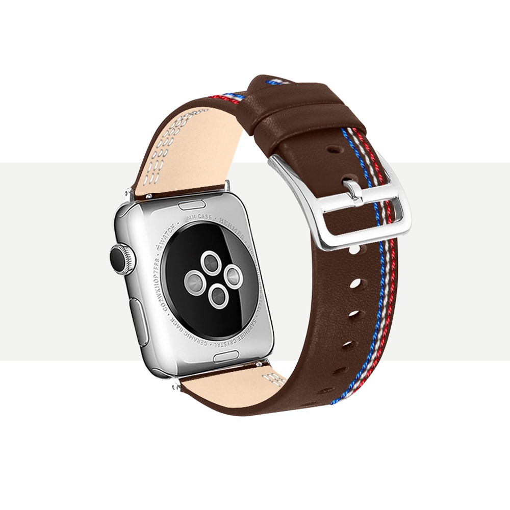 Echtes Leder Single Tour Armband Für Apple Watch Apple Watch Serie 4 40mm, Serie 3/2/1 38mm - Schokolade-1
