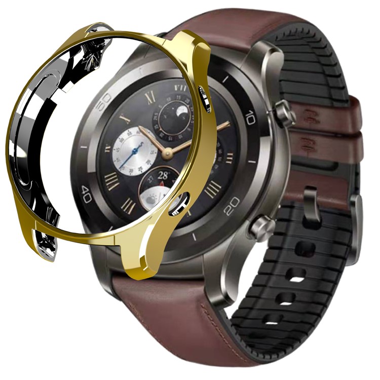 Electroplating Soft TPU Protection Case Cover for Huawei Watch 2 Pro - Gold-1