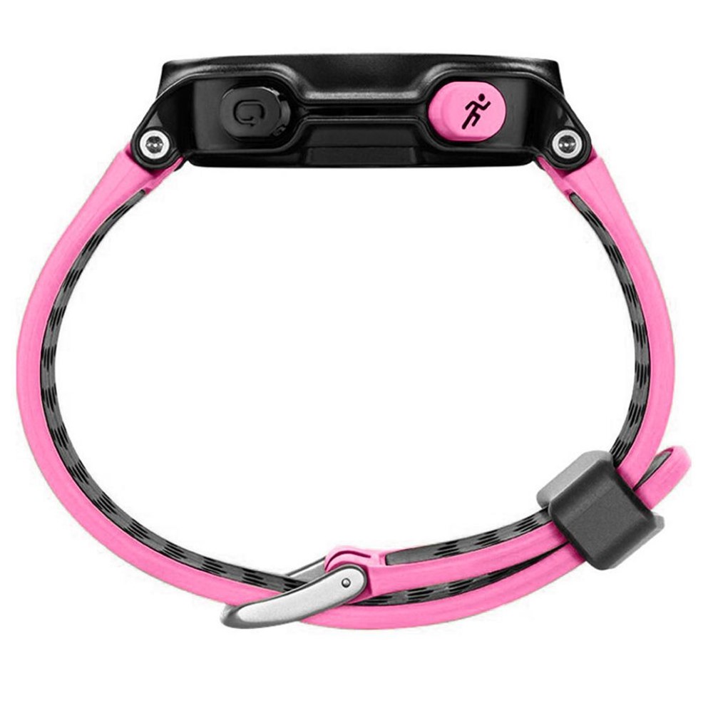 Bi-color Round Holes Silicone Watch Strap for Garmin Forerunner 220/230/235/620/630 - Rose / Black-2