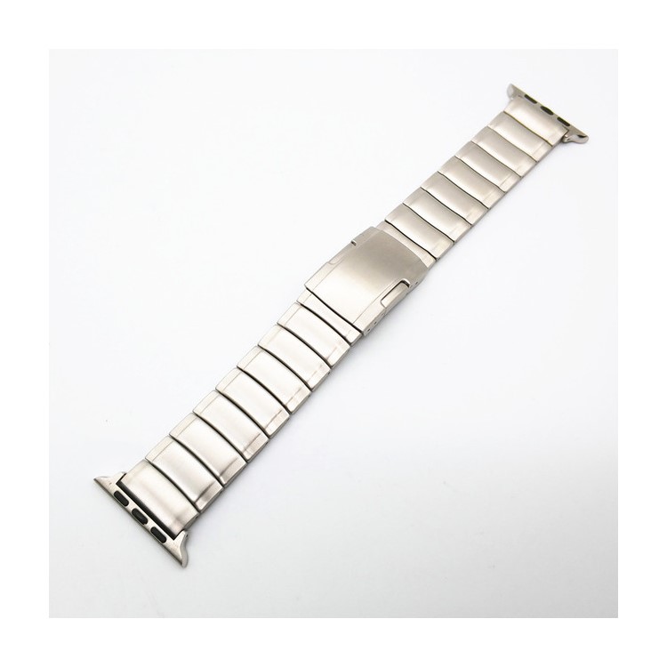 Einperliges Edelstahlarmband Mit Verstellbarer Schließe Und Gliedern Für Apple Watch Serie 4 44mm / Apple Watch Serie 3/2/1 42mm - Silber--1