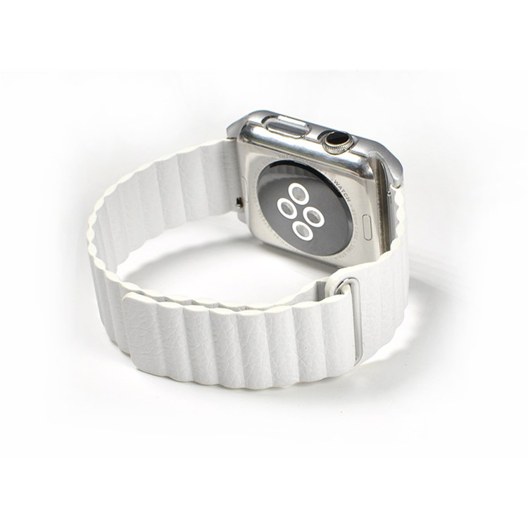 Magnetic Loop Split Leather Watch Strap for Apple Watch Series 4 44mm / Series 3 2 1 42mm - White-4